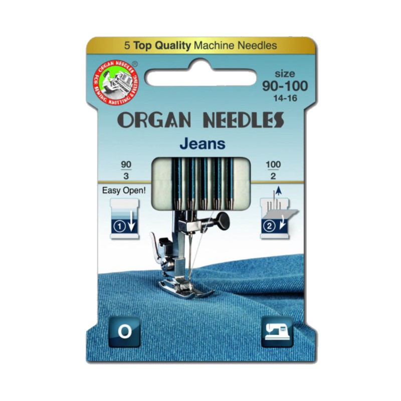 JEHLY ORGAN 130/705H JEANS ECO – 5 KS MIX (3×90,2×100)