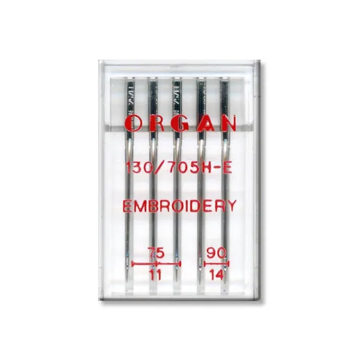 JEHLY ORGAN 130/705H Embroidery – 5 KS MIX (3×75,2×90)